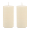 FIA Wick Candle CREAM (Set of 2) 3"D x 6"H Wax/Plastic 2 C Batteries Not Included