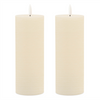 FIA Wick Candle CREAM (Set of 2) 3"D x 8"H Wax/Plastic 2 C Batteries Not Included