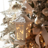 Lantern 16.5”H Wood 3 AA Batteries Not Included/USB Cord Included