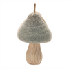 Mushroom Ornament (Set of 12) 2.75"H, 3.25"H Wood/Fabric