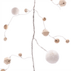 Bead and Puff Garland (Set of 2) 5'L Wood/Polyester