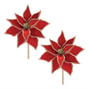 Poinsettia Stem (Set of 2) 15”H Polyester