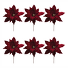 Poinsettia Stem (Set of 6) 31”H Polyester
