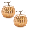 LED Pumpkin (Set of 2) 10"D x 12"H Glass 3 AA Batteries Not Included
