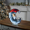 Santa Half Moon Ekkolight 17"H Acrylic UL Plug