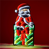 Santa on Package Ekkolight 47"H Acrylic UL Plug