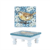 Bird and Floral Pedestal (Set of 2) 8"SQ x 3.75"H, 11.75"SQ x 4.5"H Wood/MDF