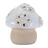 Double Mushroom w/Bird and Mushroom (Set of 6) 4.5”H Porcelain