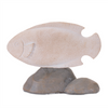 Fish on Rock (Set of 4) 5.75"L x 5.5"H, 6.5"L x 5.75"H Resin
