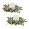Mixed Floral Candle Ring (Set of 2) 11.5"D Polyester (Fits a 4" Candle)