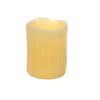 LED Wax Dripping Pillar Candle (Set of 3) 4"Dx5"H Wax/Plastic - 2 D Batteries Not Incld.