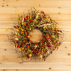 Cape Gooseberry Wreath 20"D Twig/Fabric