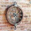 Open Face Industrial Wall Clock w/Hook Accent 22"D