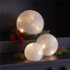 LED Frosted Globes w/6 Hr Timer (Set of 3) 4"- 8"D Glass