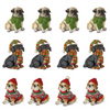 Winter Dog (Set of 12) 3.5”H Resin