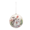 Snowman Disc Ornament (Set of 6) 5.5”H Glass