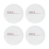 Stoneware Three French Hens Holiday Plate (Set of 4)