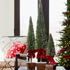 PVC Bottle Brush Design Pine Tree Decor with Bow (Set of 3)