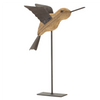 Bird on Stake (Set of 2) 5"L x 6.25"H, 5"L x 8"H Wood/Iron