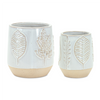 Container (Set of 2) 4.75"D x 4.25"H, 5.5"D x 5"H Porcelain