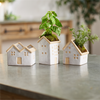 House Planter (Set of 3) 5.5"L x 4.75"H, 4.5"L x 5.5"H, 3.5"L x 6.25"H Porcelain