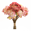 Peony and Hydrangea Bouquet (Set of 6) 16.75”H Polyester
