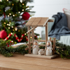 Wooden Creche Nativity Scene 9"H
