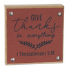 Give Thanks Sign (Set of 6) 5”SQ MDF/Faux Leather