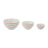 Christmas Bowl (Set of 3) 3.5"D x 2"H, 5"D x 2.75"H, 6.75"D x 3.75"H Stoneware (Dishwasher and Micro