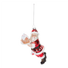 Santa w/Gingerbread (Set of 6) 6.5”H Glass