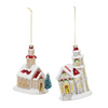 Church Ornament (Set of 6) 5.75"H, 6.25"H Glass