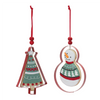 Cookie and Cookie Cutter Ornament (Set of 12) 4.25”H Clay Dough/Metal