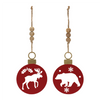 Bear and Moose Cut-Out Ornament (Set of 12) 7.5”H Iron