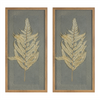 Framed Fern (Set of 2) 14"L x 27.5"H Wood/Paper