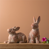 Rabbit (Set of 2) 12.25"L x 7.5"H, 7.5"L x 12.5"H Resin