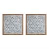 Wall Art (Set of 2) 19.5”SQ Wood/Paper