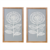 Floral Wall Art (Set of 2) 12"L x 20"H Wood/Paper