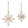 Star Ornament (Set of 12) 6"H, 8"H Iron/Rattan