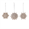 Ornate Champagne Snowflake Ornament (Set of 12)
