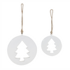 Tree Cut-Out Ornament (Set of 12) 4.25"H, 6"H Wood
