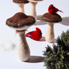 Glittered Mushroom Decor (Set of 2)