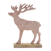 Deer on Base (Set of 2) 7"H, 9.5"H Wood/Aluminum