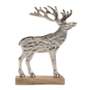 Deer on Base (Set of 2) 7"H, 9.5"H Wood/Aluminum