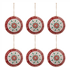 Merry Christmas Disc Ornament (Set of 6) 6”H Iron