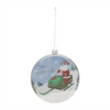 Glass Santa Ski Patrol Disc Ornament (Set of 6)