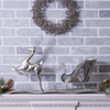 Hammered Metal Reindeer with Sleigh 25.5"L