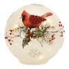 LED Globe w/Cardinal and Holly (Set of 2) 6"H, 7"H Glass 3 AAA or 3 AA Batteries Not Included 6 Hr T