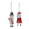 Santa and Snowman Ornament (Set of 12) 6.5”H MDF