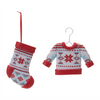 Stocking and Sweater Ornament (Set of 12) 4.75"H, 5"H Plastic