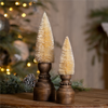 Mini Tree on Pedestal (Set of 2) 10.5"H, 14"H Plastic/Wood